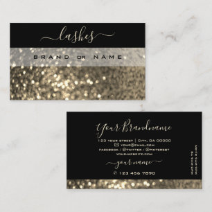 Carte De Visite Parties scintillant brillante Black Gold Sparkhe P