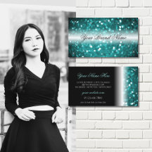 Parties scintillant brillante noire et Turquoise b