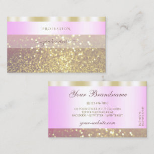 Carte De Visite Parties scintillant brillante rose et or brillant