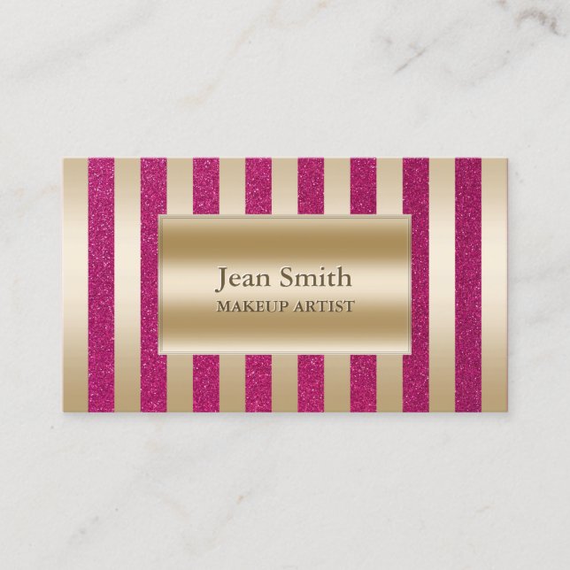 Carte De Visite Parties scintillant Chic Peintre De Maquillage Ros (Devant)