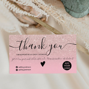 Carte De Visite Parties scintillant chic rose ombre pastel ordre m