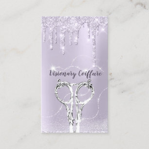 Carte De Visite Parties scintillant Coiffure Styliste Lavender Dri