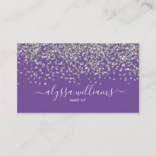 Carte De Visite Parties scintillant Confetti d'argent Script moder