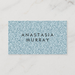 Carte De Visite Parties scintillant d'argent bleu chic, filin et g