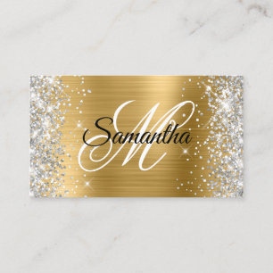 Carte De Visite Parties scintillant d'argent brillant or Foil Fanc