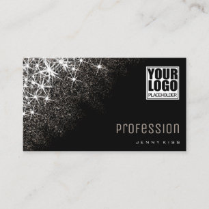 Carte De Visite Parties scintillant d'argent Platinum moderne Logo