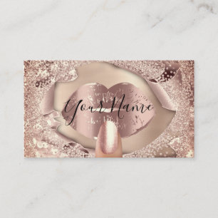 Carte De Visite Parties scintillant de baise en or Rose Makeup Nai