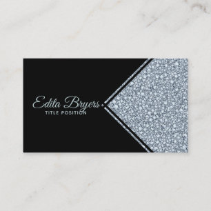 Carte De Visite Parties scintillant de diamants gris étincelant