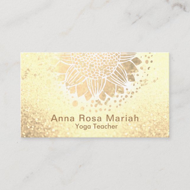 Carte De Visite *~* Parties scintillant de fleurs du soleil Mandal (Devant)
