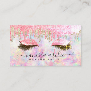 Carte De Visite Parties scintillant de goutte Holographique maquil