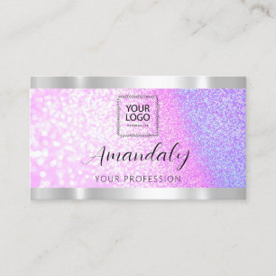 Carte De Visite Parties scintillant de logo QRCode, clic, clic