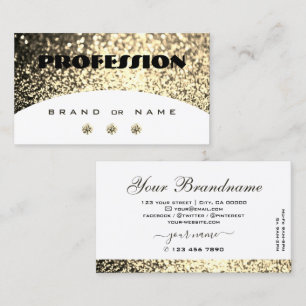 Carte De Visite Parties scintillant de luxe en or blanc brillant a