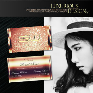Carte De Visite Parties scintillant de luxe Shimmery Rose Gold Spa