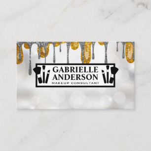 Carte De Visite Parties scintillant de maquillage   Artiste de maq