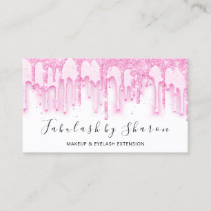 Carte De Visite Parties scintillant de maquillage blanc clignotant