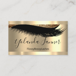Carte De Visite Parties scintillant de maquillage de Gold Lashes 