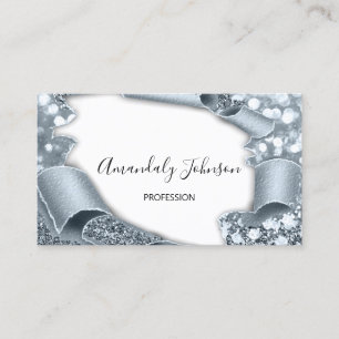 Carte De Visite parties scintillant de maquillage en 3D BLEU BLEU 