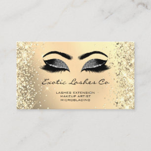 Carte De Visite Parties scintillant de maquillage en or noir Lashe