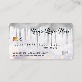 Carte De Visite Parties scintillant de neige Bokeh Loyauté Remise 