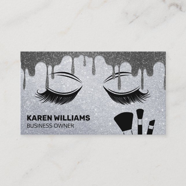 Carte De Visite Parties scintillant des cils | Brosses de maquilla (Devant)