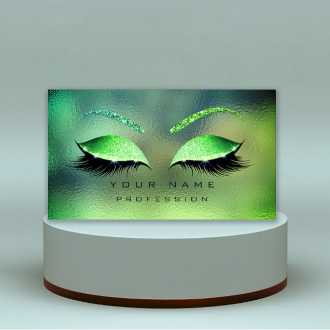 Carte De Visite Parties scintillant des cils de maquillage Verre t (Makeup Eyes Lashes Glitter Tropical Glass Eyebrow Business Card)