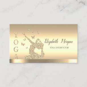 Carte De Visite Parties scintillant d'instructeur de Yoga Gold Str