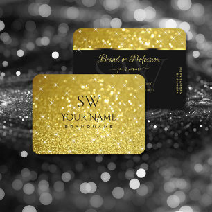Carte De Visite Parties scintillant d'or chatoyante Étoiles étince