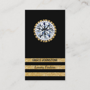Carte De Visite Parties scintillant d'or, diamant et perles   Cont