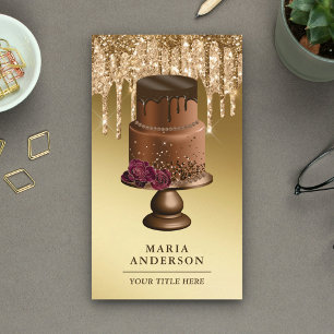 Carte De Visite Parties scintillant d'or Drives Custom Chocolate B
