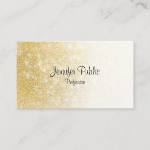 Carte De Visite Parties scintillant d'or écriture manuscrite Éléga