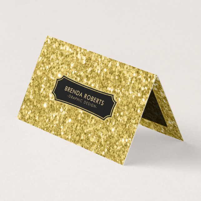 Carte De Visite Parties scintillant d'or et étincelles (Devant)