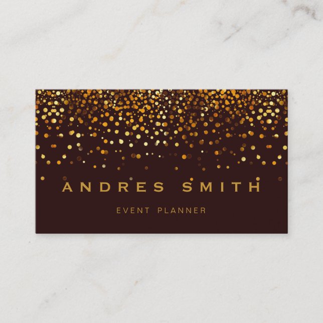 Carte De Visite Parties scintillant d'or Faux Foil Confetti (Devant)