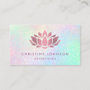 Carte De Visite parties scintillant d'or faux rose lotus fleur