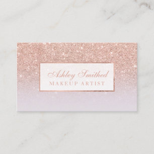 Carte De Visite parties scintillant d'or faux rose moderne lilas o