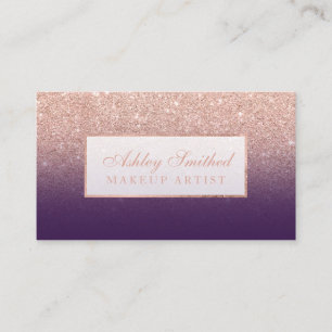 Carte De Visite parties scintillant d'or faux rose moderne maquill