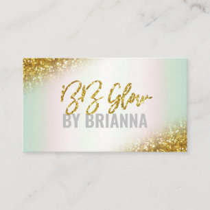 Carte De Visite Parties scintillant d'or holographique Blow Treatm