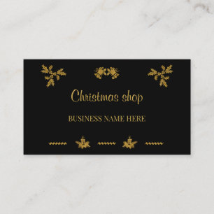 Carte De Visite Parties scintillant d'or Joyeux Noël, Père Noël