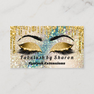 Carte De Visite Parties scintillant d'or maquillage Artiste Lashes