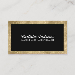 Carte De Visite Parties scintillant d'or minimaliste moderne maqui