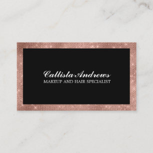 Carte De Visite Parties scintillant d'or minimaliste moderne Rose 