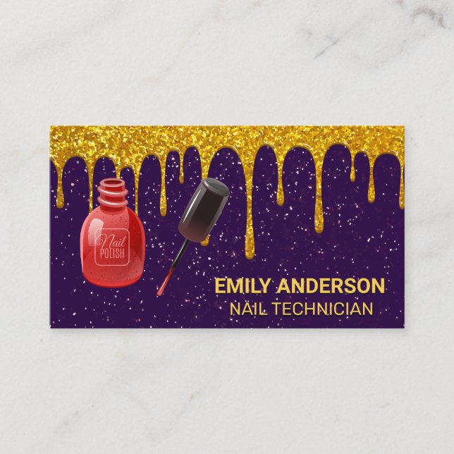 Carte De Visite Parties scintillant d'or | Parties scintillant vio (Devant)