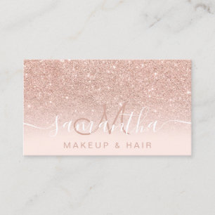 Carte De Visite parties scintillant d'or rose moderne cheveux de m