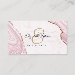 Carte De Visite Parties scintillant d'or Rose moderne en marbre  Q