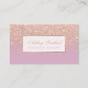 Carte De Visite parties scintillant d'or rose moderne lavande rose