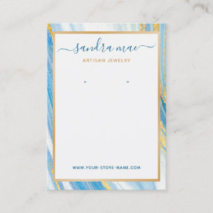 Carte De Visite Parties scintillant d'or Turquoise Bijoux en marbr