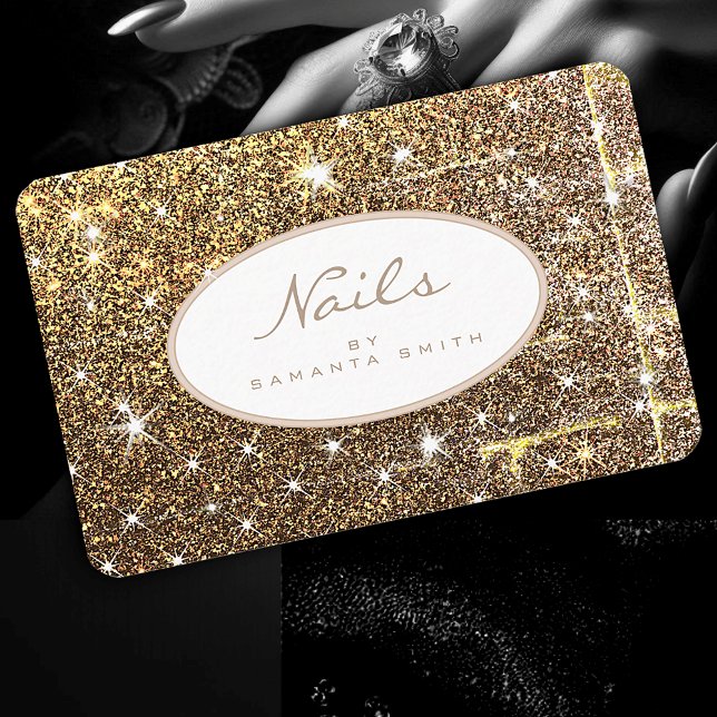 Carte De Visite Parties scintillant Dorée Luxe Étoiles Lumineuses  (Créateur téléchargé)