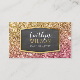 Carte De Visite Parties scintillant dorée rose brillant brillant b