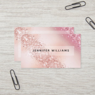 Carte De Visite Parties scintillant dorée Rose Gradient Salon mode