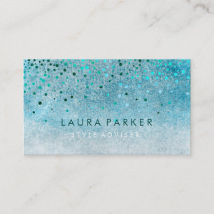 Carte De Visite Parties scintillant élégante Ciel subtil Bleu Faux