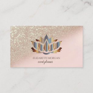 Carte De Visite Parties scintillant élégante et moderne Bokeh Gold